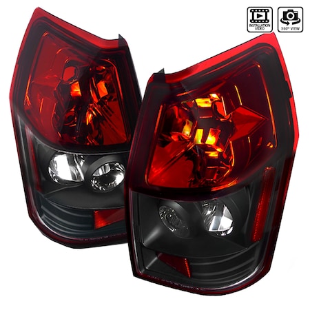 Spec-D Tuning 05-08 Dodge Magnum Alteeza Tail Lights Red With Black Bottom LT-MAG05RJM-TM